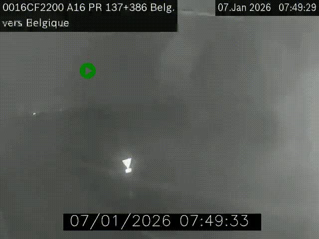 <h2>Webcam à la frontière franco-belge au niveau de Bray-Dunes/De-Panne sur l'autoroute A16. Vue orientée vers la Belgique</h2>