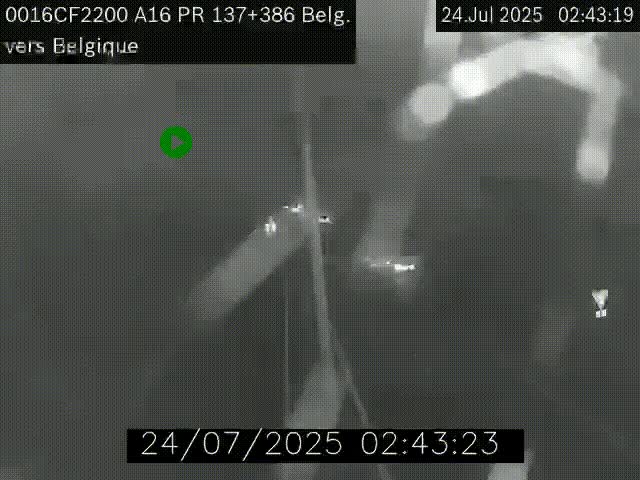 <h2>Webcam à la frontière franco-belge au niveau de Bray-Dunes/De-Panne sur l'autoroute A16. Vue orientée vers la Belgique</h2>