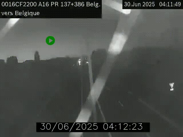 <h2>Webcam à la frontière franco-belge au niveau de Bray-Dunes/De-Panne sur l'autoroute A16. Vue orientée vers la Belgique</h2>