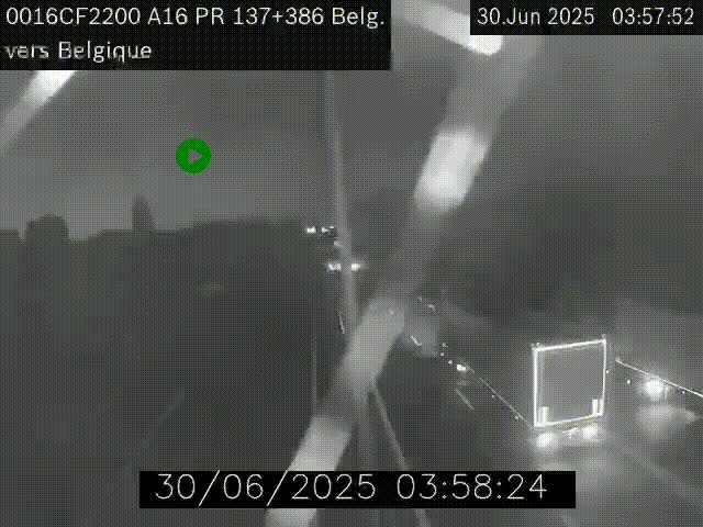 <h2>Webcam à la frontière franco-belge au niveau de Bray-Dunes/De-Panne sur l'autoroute A16. Vue orientée vers la Belgique</h2>