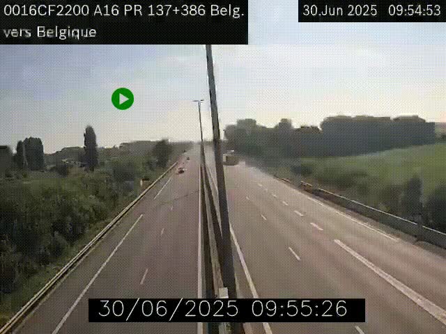 <h2>Webcam à la frontière franco-belge au niveau de Bray-Dunes/De-Panne sur l'autoroute A16. Vue orientée vers la Belgique</h2>