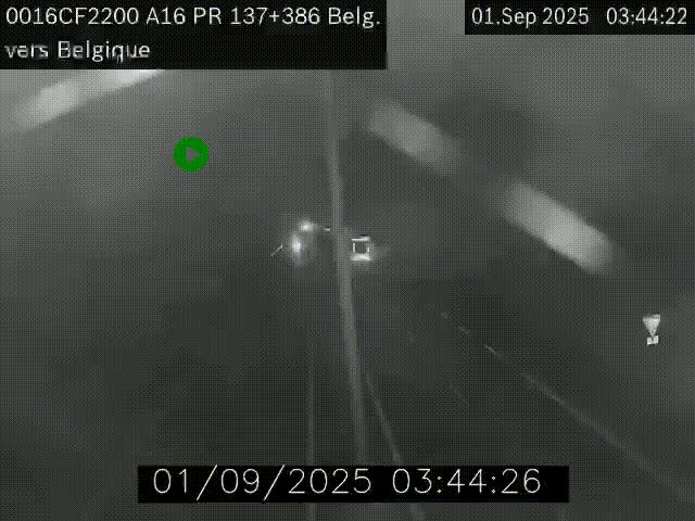 <h2>Webcam à la frontière franco-belge au niveau de Bray-Dunes/De-Panne sur l'autoroute A16. Vue orientée vers la Belgique</h2>