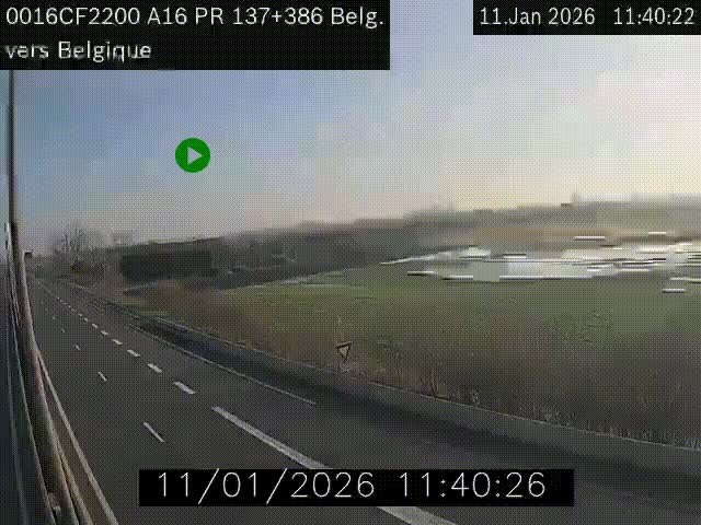 <h2>Webcam à la frontière franco-belge au niveau de Bray-Dunes/De-Panne sur l'autoroute A16. Vue orientée vers la Belgique</h2>