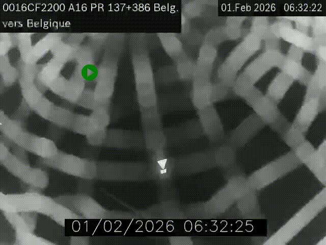 <h2>Webcam à la frontière franco-belge au niveau de Bray-Dunes/De-Panne sur l'autoroute A16. Vue orientée vers la Belgique</h2>