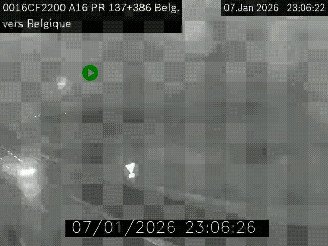 <h2>Webcam à la frontière franco-belge au niveau de Bray-Dunes/De-Panne sur l'autoroute A16. Vue orientée vers la Belgique</h2>