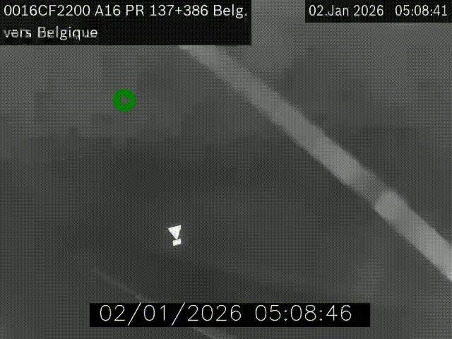 <h2>Webcam à la frontière franco-belge au niveau de Bray-Dunes/De-Panne sur l'autoroute A16. Vue orientée vers la Belgique</h2>