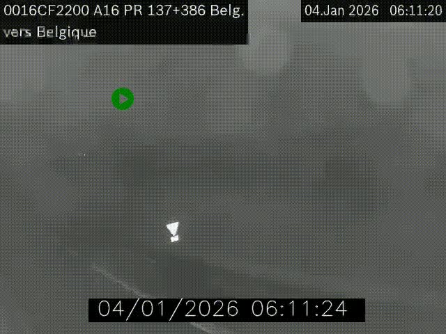 <h2>Webcam à la frontière franco-belge au niveau de Bray-Dunes/De-Panne sur l'autoroute A16. Vue orientée vers la Belgique</h2>