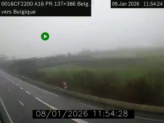 <h2>Webcam à la frontière franco-belge au niveau de Bray-Dunes/De-Panne sur l'autoroute A16. Vue orientée vers la Belgique</h2>