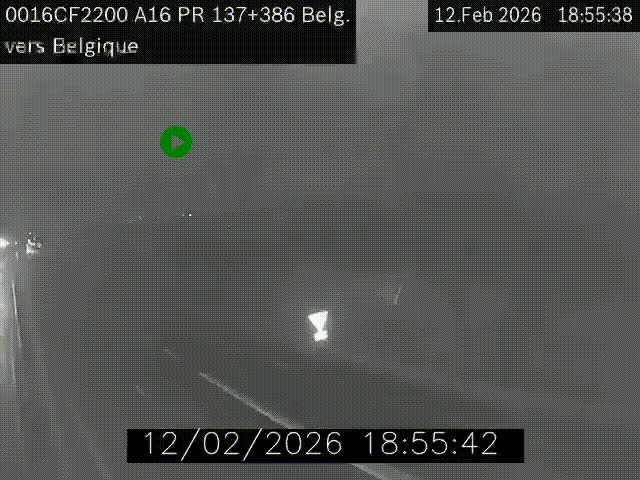 <h2>Webcam à la frontière franco-belge au niveau de Bray-Dunes/De-Panne sur l'autoroute A16. Vue orientée vers la Belgique</h2>