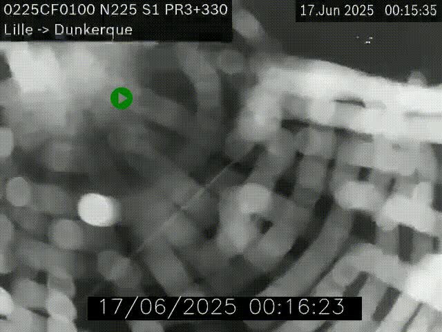 Webcam autoroute A25 (N225) à hauteur de Bierne. Vue orientée vers Dunkerque.