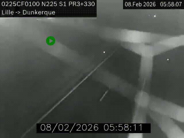 <h2>Webcam autoroute A25 (N225) à hauteur de Bergues (Bierne). Vue orientée vers Dunkerque.</h2>