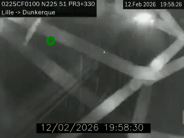 <h2>Webcam autoroute A25 (N225) à hauteur de Bergues (Bierne). Vue orientée vers Dunkerque.</h2>