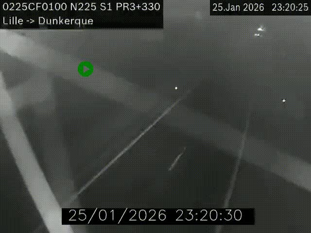 <h2>Webcam autoroute A25 (N225) à hauteur de Bergues (Bierne). Vue orientée vers Dunkerque.</h2>