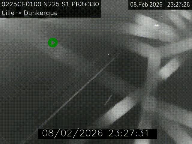 <h2>Webcam autoroute A25 (N225) à hauteur de Bergues (Bierne). Vue orientée vers Dunkerque.</h2>