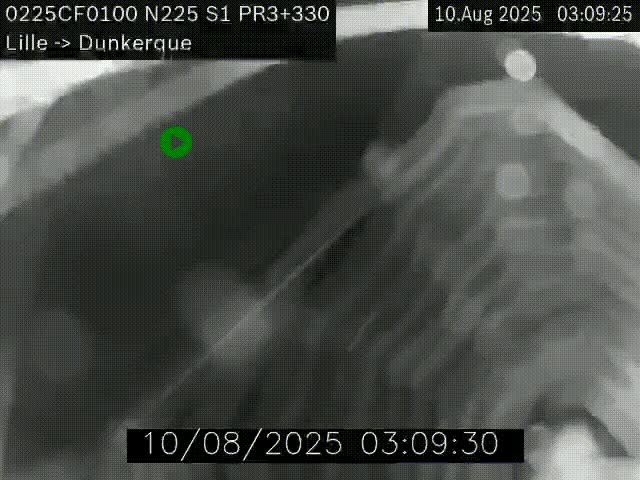 <h2>Webcam autoroute A25 (N225) à hauteur de Bergues (Bierne). Vue orientée vers Dunkerque.</h2>
