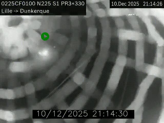 Webcam autoroute A25 (N225) à hauteur de Bergues (Bierne). Vue orientée vers Dunkerque.