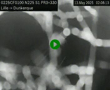 <h2>Webcam autoroute A25 (N225) à hauteur de Bergues (Bierne). Vue orientée vers Dunkerque.</h2>