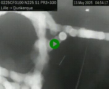 <h2>Webcam autoroute A25 (N225) à hauteur de Bergues (Bierne). Vue orientée vers Dunkerque.</h2>