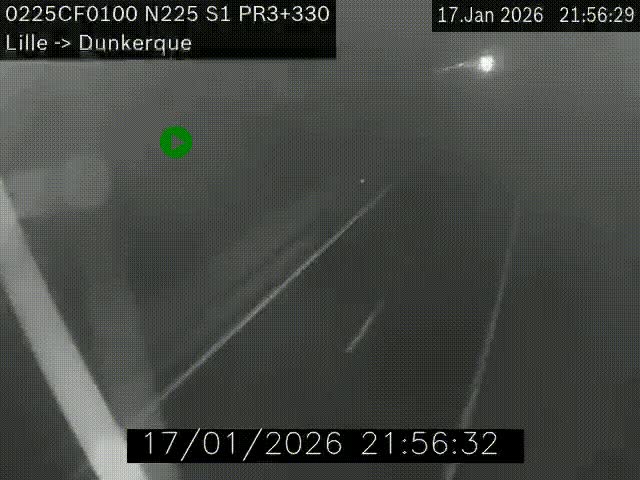 <h2>Webcam autoroute A25 (N225) à hauteur de Bergues (Bierne). Vue orientée vers Dunkerque.</h2>