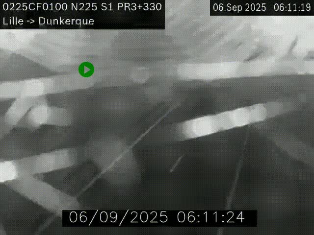 <h2>Webcam autoroute A25 (N225) à hauteur de Bergues (Bierne). Vue orientée vers Dunkerque.</h2>