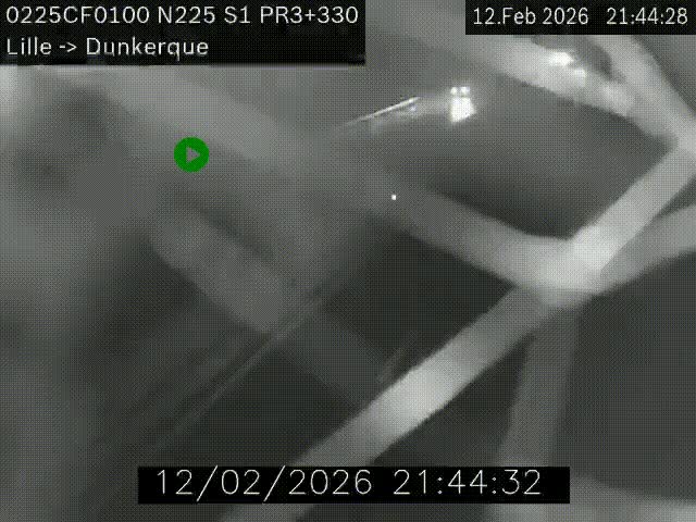 <h2>Webcam autoroute A25 (N225) à hauteur de Bergues (Bierne). Vue orientée vers Dunkerque.</h2>