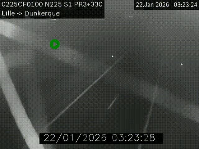 <h2>Webcam autoroute A25 (N225) à hauteur de Bergues (Bierne). Vue orientée vers Dunkerque.</h2>