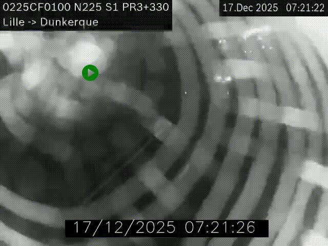 <h2>Webcam autoroute A25 (N225) à hauteur de Bergues (Bierne). Vue orientée vers Dunkerque.</h2>