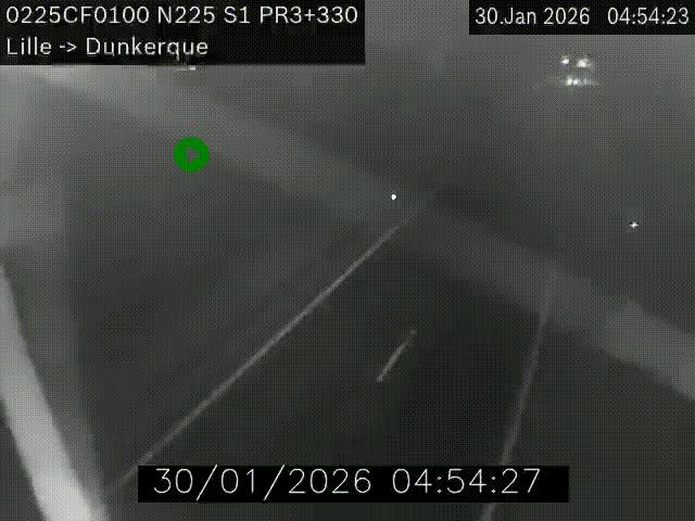 <h2>Webcam autoroute A25 (N225) à hauteur de Bergues (Bierne). Vue orientée vers Dunkerque.</h2>