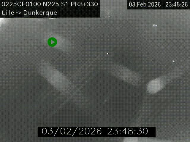 <h2>Webcam autoroute A25 (N225) à hauteur de Bergues (Bierne). Vue orientée vers Dunkerque.</h2>