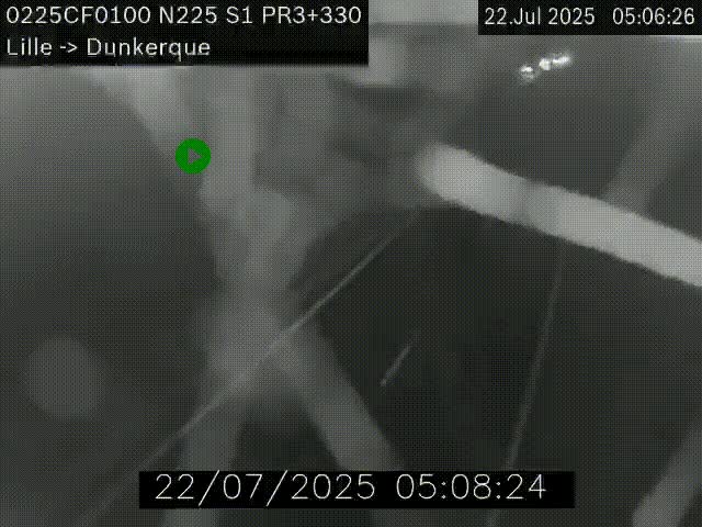<h2>Webcam autoroute A25 (N225) à hauteur de Bergues (Bierne). Vue orientée vers Dunkerque.</h2>