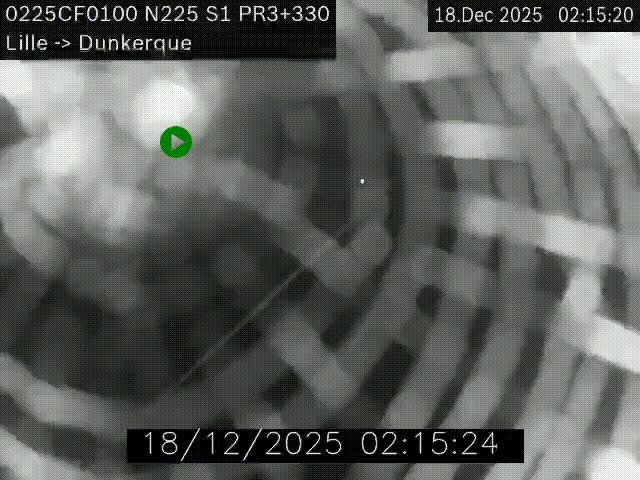 <h2>Webcam autoroute A25 (N225) à hauteur de Bergues (Bierne). Vue orientée vers Dunkerque.</h2>