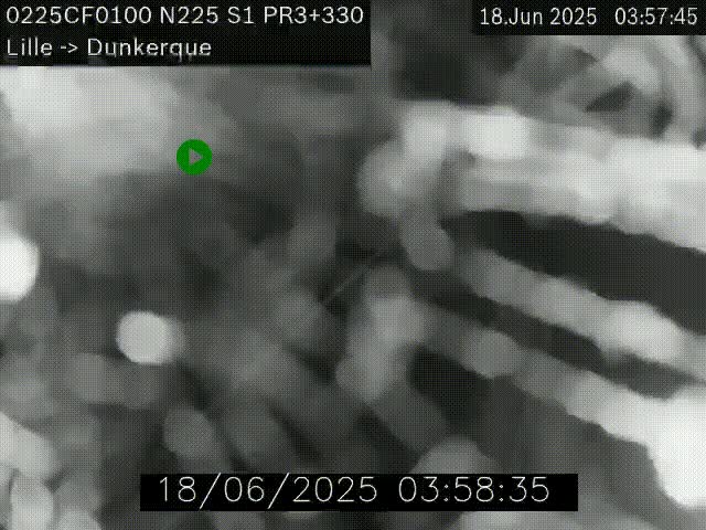 Webcam autoroute A25 (N225) à hauteur de Bergues (Bierne). Vue orientée vers Dunkerque.