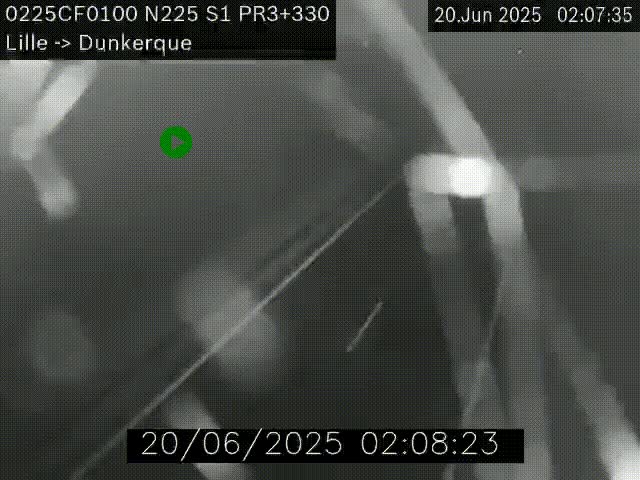 Webcam autoroute A25 (N225) à hauteur de Bergues (Bierne). Vue orientée vers Dunkerque.