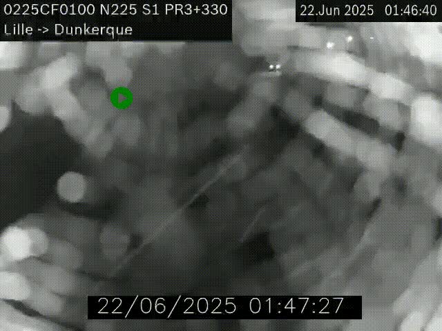 Webcam autoroute A25 (N225) à hauteur de Bergues (Bierne). Vue orientée vers Dunkerque.