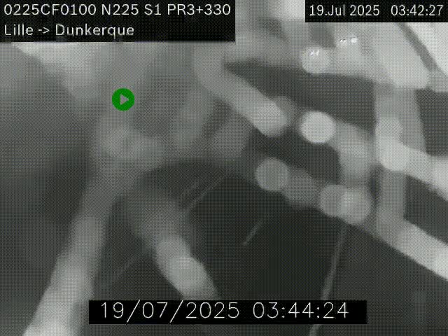 Webcam autoroute A25 (N225) à hauteur de Bergues (Bierne). Vue orientée vers Dunkerque.