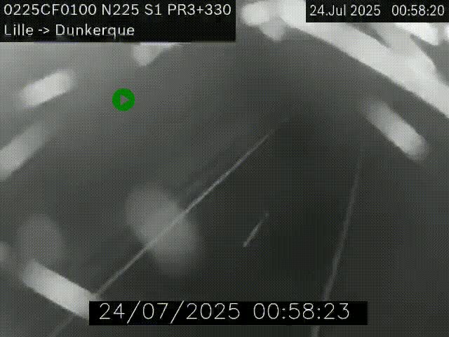 Webcam autoroute A25 (N225) à hauteur de Bergues (Bierne). Vue orientée vers Dunkerque.
