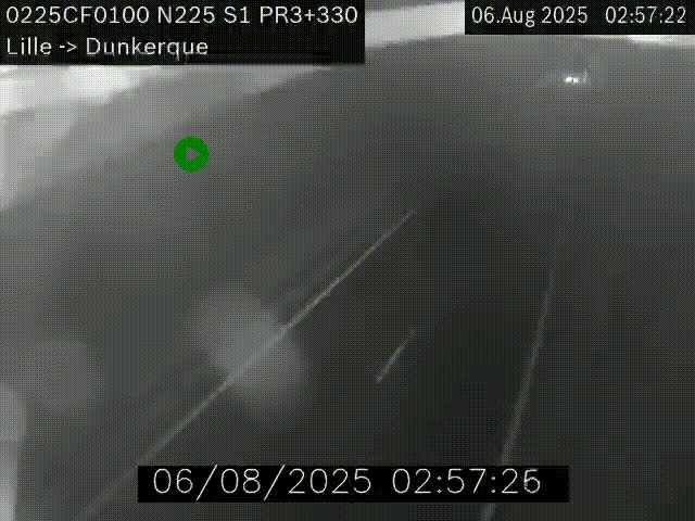Webcam autoroute A25 (N225) à hauteur de Bergues (Bierne). Vue orientée vers Dunkerque.