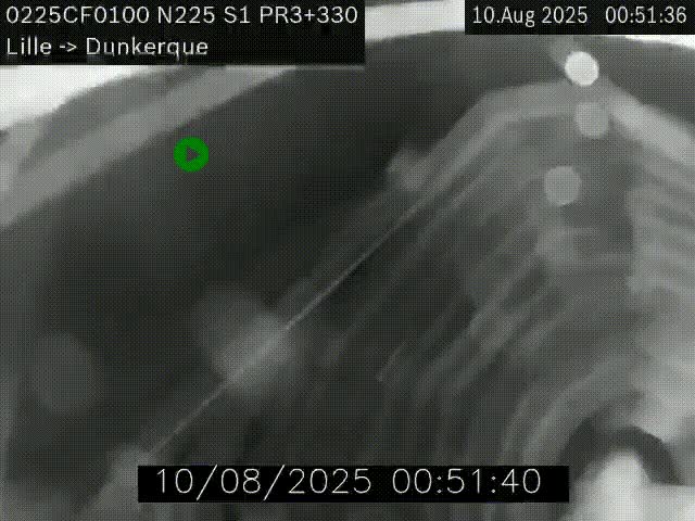 Webcam autoroute A25 (N225) à hauteur de Bergues (Bierne). Vue orientée vers Dunkerque.