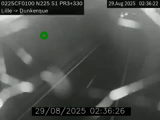 Webcam autoroute A25 (N225) à hauteur de Bergues (Bierne). Vue orientée vers Dunkerque.