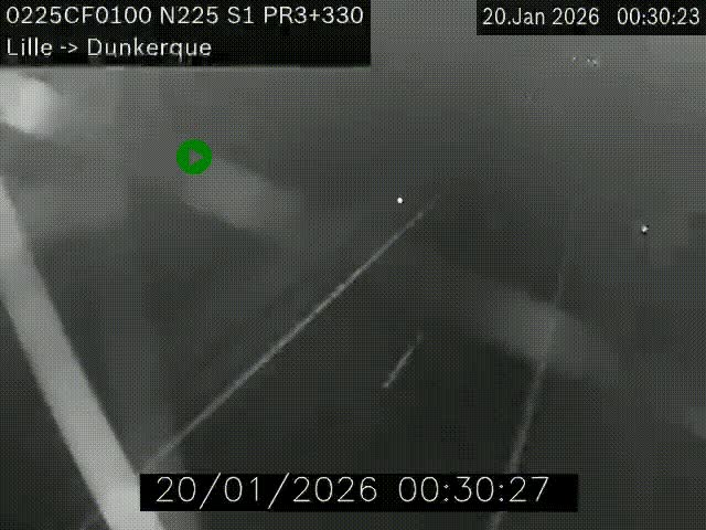 <h2>Webcam autoroute A25 (N225) à hauteur de Bergues (Bierne). Vue orientée vers Dunkerque.</h2>