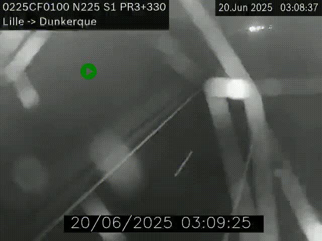 <h2>Webcam autoroute A25 (N225) à hauteur de Bergues (Bierne). Vue orientée vers Dunkerque.</h2>