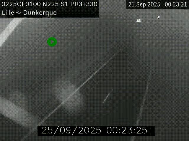 <h2>Webcam autoroute A25 (N225) à hauteur de Bergues (Bierne). Vue orientée vers Dunkerque.</h2>