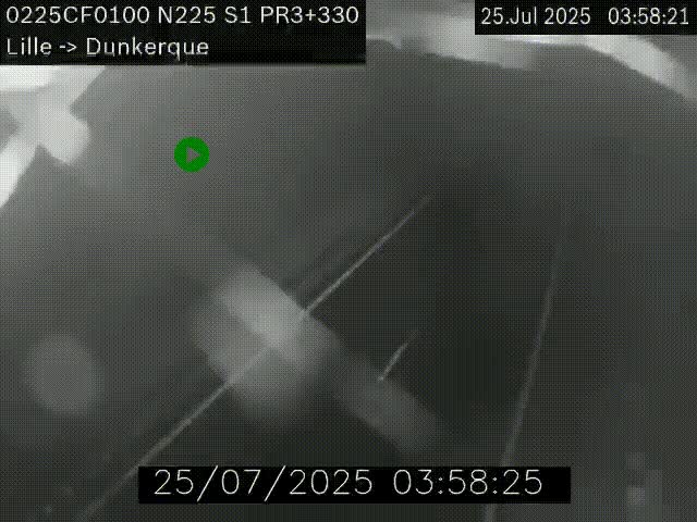 <h2>Webcam autoroute A25 (N225) à hauteur de Bergues (Bierne). Vue orientée vers Dunkerque.</h2>