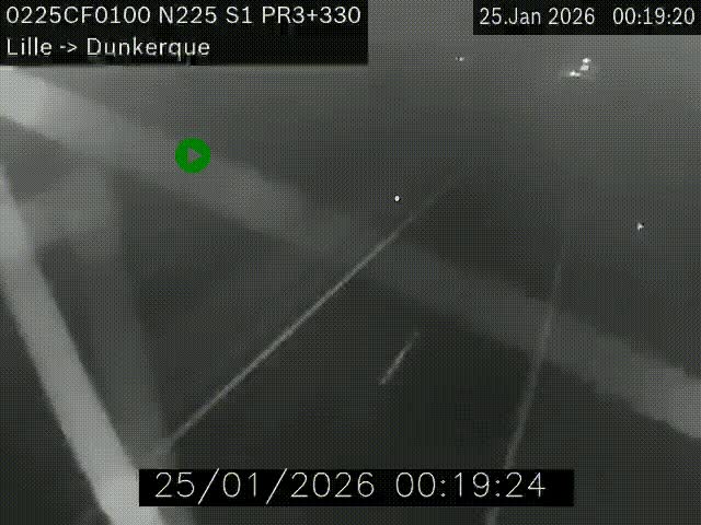 <h2>Webcam autoroute A25 (N225) à hauteur de Bergues (Bierne). Vue orientée vers Dunkerque.</h2>