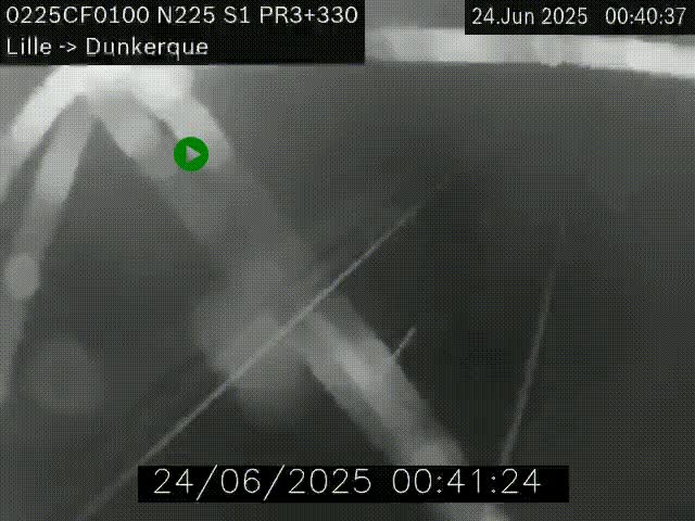 <h2>Webcam autoroute A25 (N225) à hauteur de Bergues (Bierne). Vue orientée vers Dunkerque.</h2>