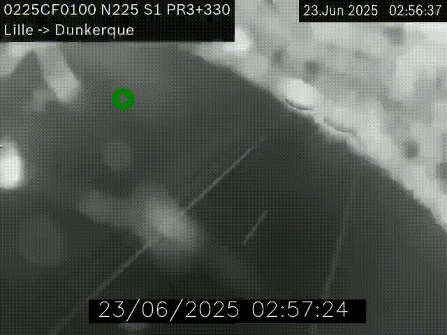 <h2>Webcam autoroute A25 (N225) à hauteur de Bergues (Bierne). Vue orientée vers Dunkerque.</h2>