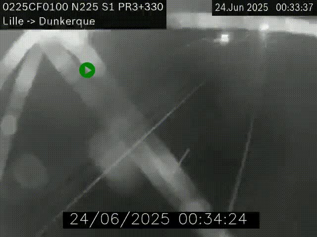 <h2>Webcam autoroute A25 (N225) à hauteur de Bergues (Bierne). Vue orientée vers Dunkerque.</h2>