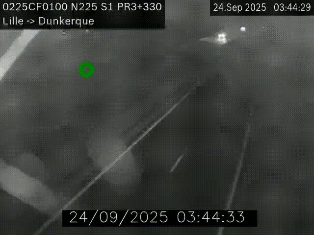 <h2>Webcam autoroute A25 (N225) à hauteur de Bergues (Bierne). Vue orientée vers Dunkerque.</h2>