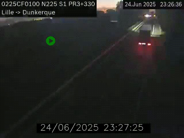 <h2>Webcam autoroute A25 (N225) à hauteur de Bergues (Bierne). Vue orientée vers Dunkerque.</h2>
