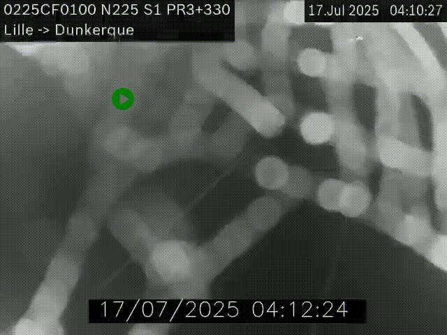 <h2>Webcam autoroute A25 (N225) à hauteur de Bergues (Bierne). Vue orientée vers Dunkerque.</h2>